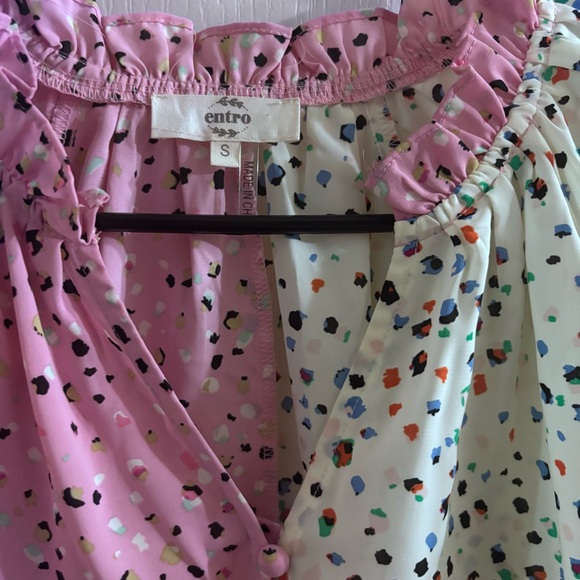 Entro Pink and White Patterned Blouse - Picture 2 of 2